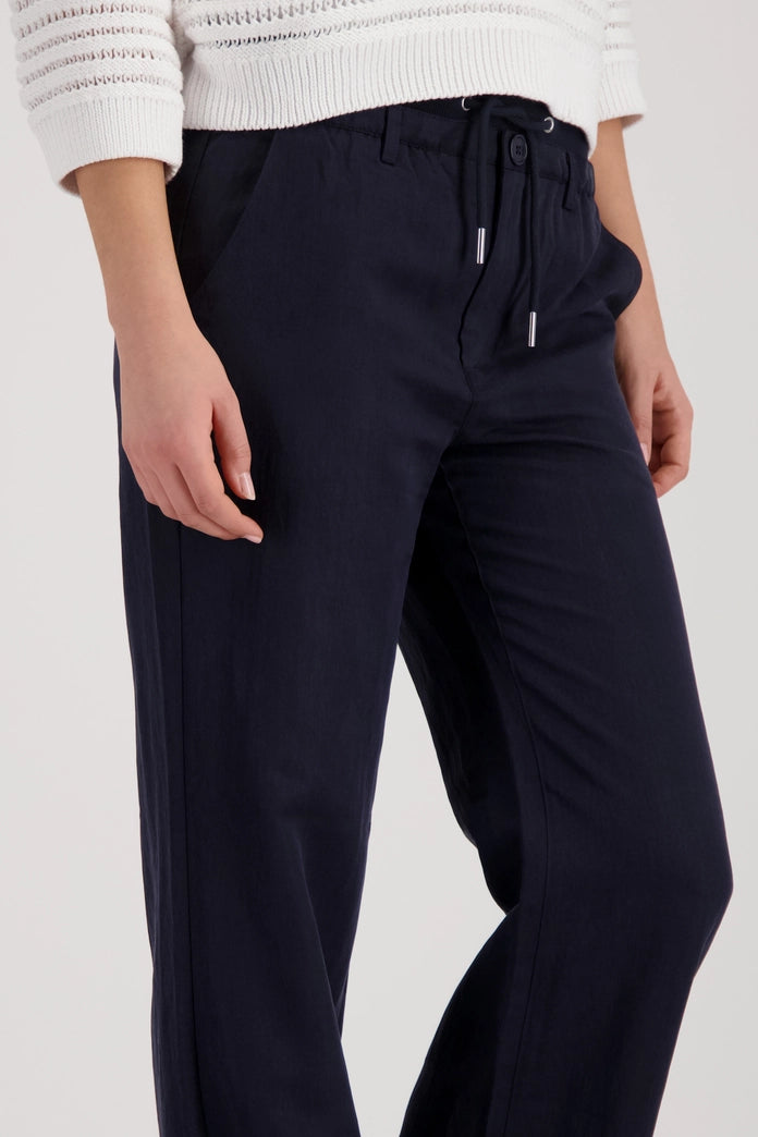 Monari Marine Wide Leg Trousers with Drawstring