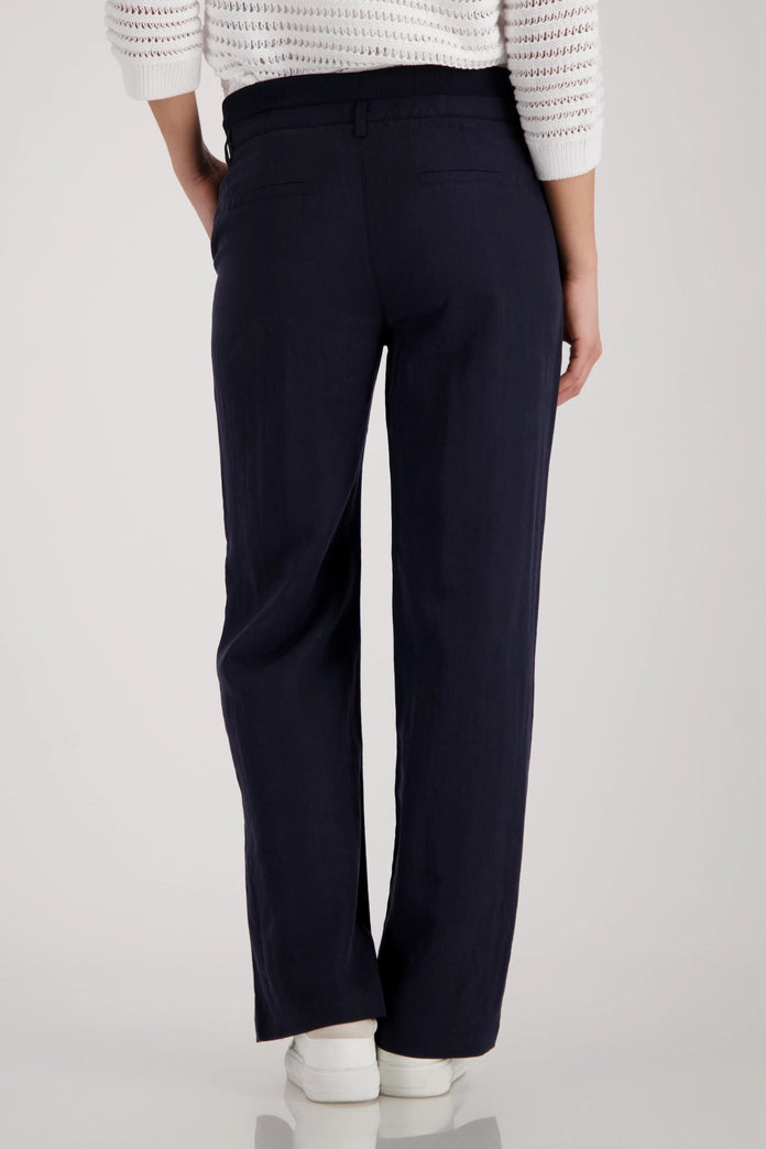 Monari Marine Wide Leg Trousers with Drawstring