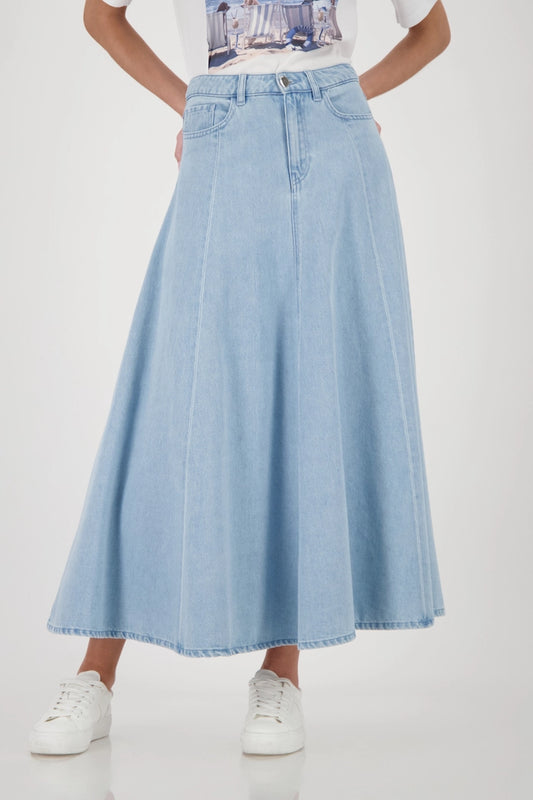 Monari Light Blue Denim Maxi Skirt 410834