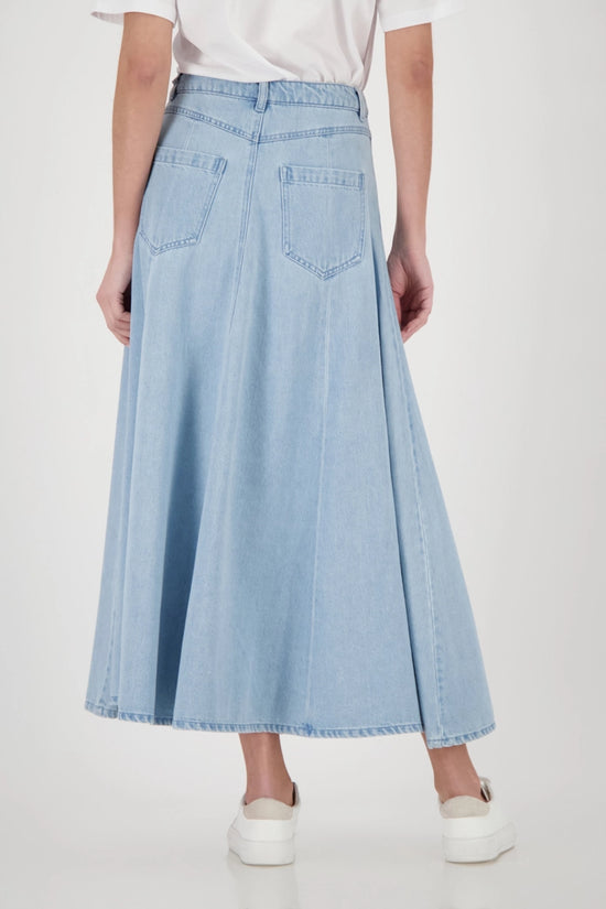 Monari Light Blue Denim Maxi Skirt 410834