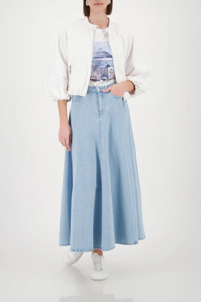 Monari Light Blue Denim Maxi Skirt 410834
