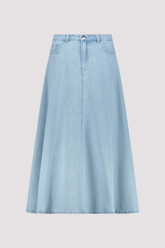 Monari Light Blue Denim Maxi Skirt 410834