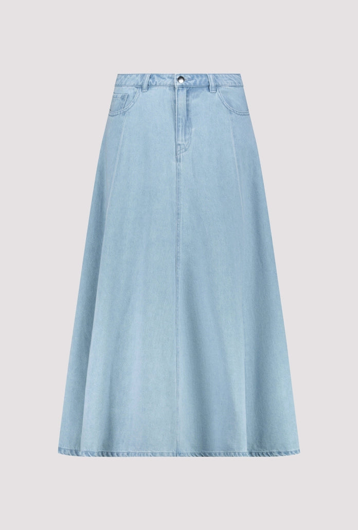 Monari Light Blue Denim Maxi Skirt 410834