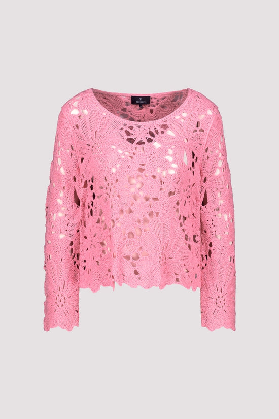 Monari Pink Jumper with Cornelly Crochet Pattern 410237