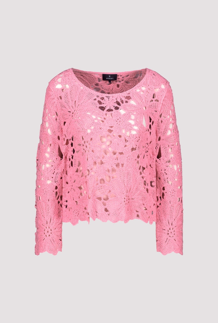 Monari Pink Jumper with Cornelly Crochet Pattern 410237