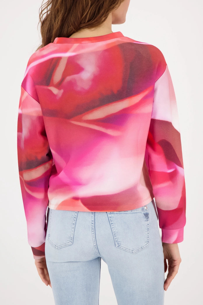 Monari Pink All-Over Print Crew Neck Long Sleeve Sweatshirt 410432