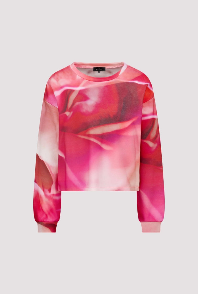 Monari Pink All-Over Print Crew Neck Long Sleeve Sweatshirt 410432