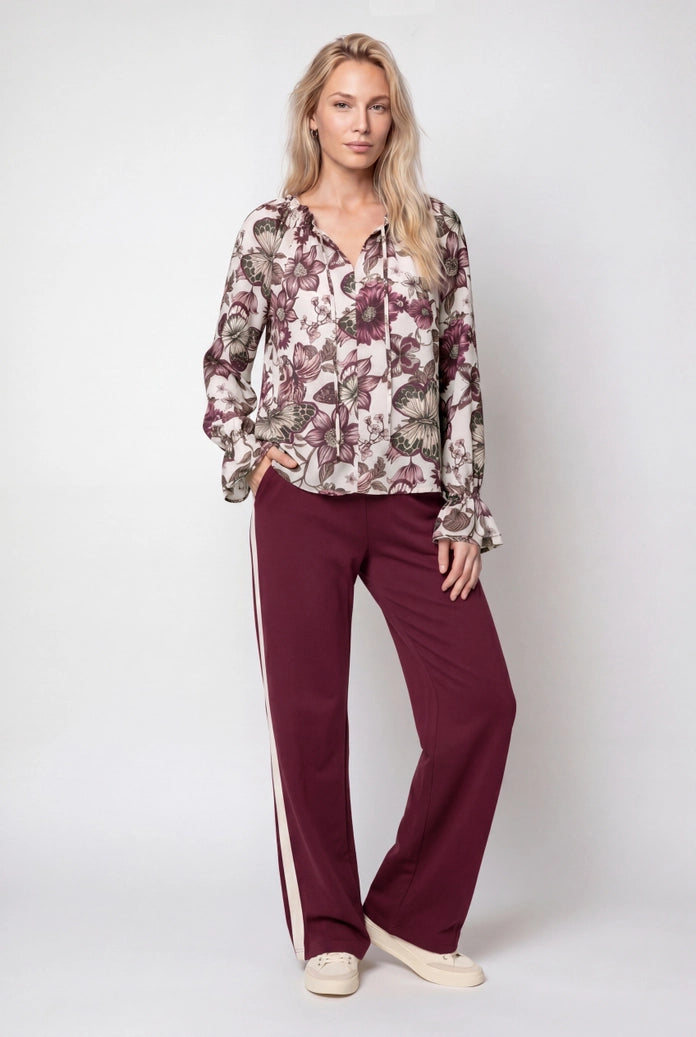 Monari Floral/Butterfly Print Long Sleeve Blouse 809749