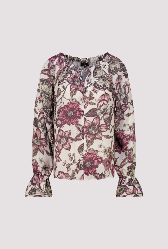 Monari Floral/Butterfly Print Long Sleeve Blouse 809749