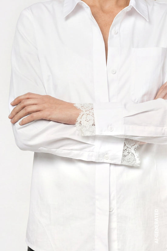 Monari White Shirt with Lace Details