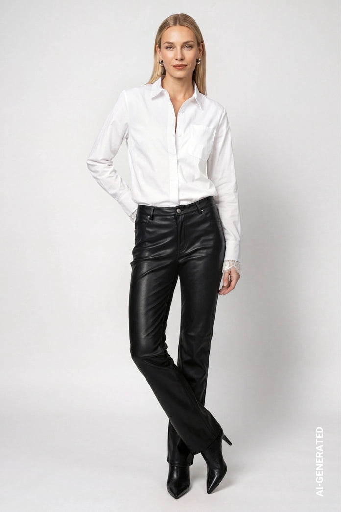 Monari White Shirt with Lace Details