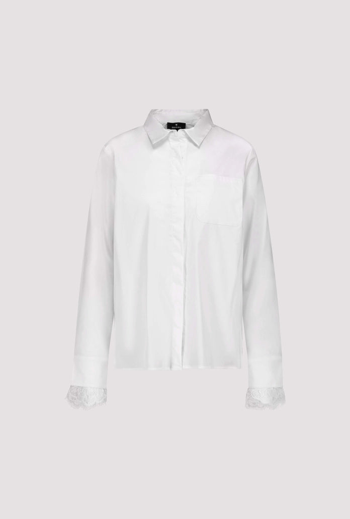 Monari White Shirt with Lace Details