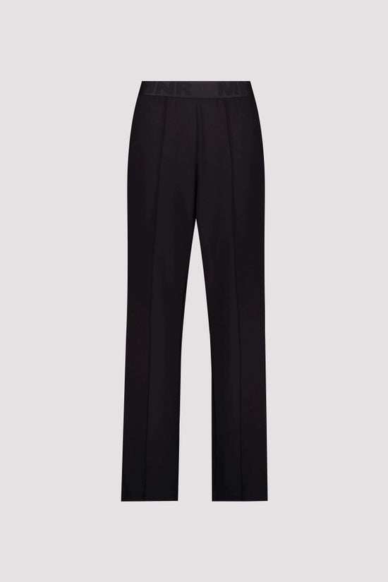Monari Black Trousers with Elastic Lettering Waistband
