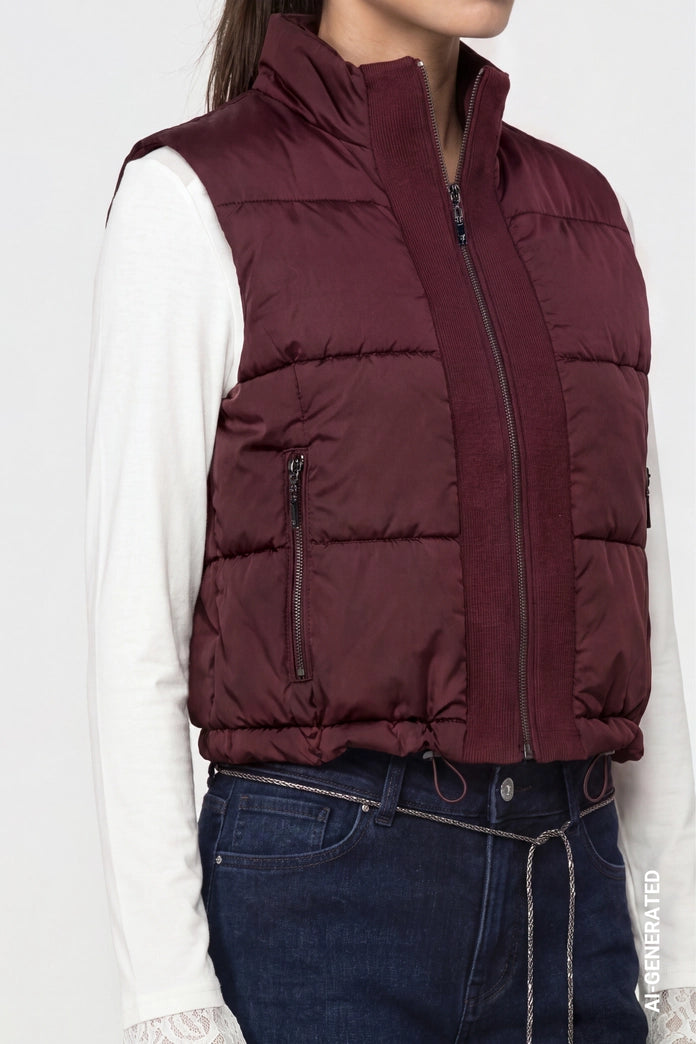 Monari Bordeaux Quilted Gilet