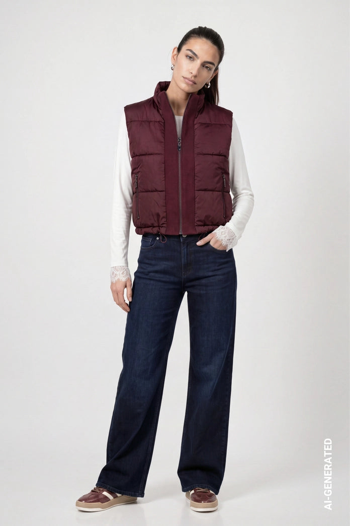 Monari Bordeaux Quilted Gilet