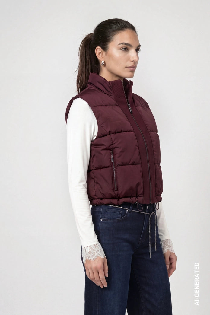 Monari Bordeaux Quilted Gilet