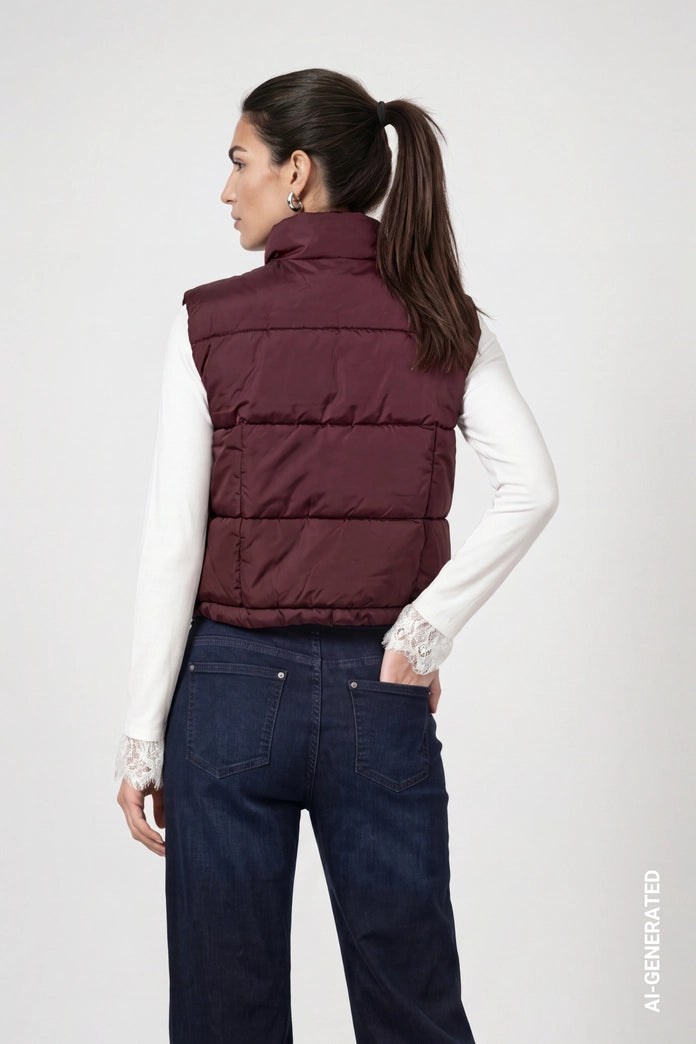 Monari Bordeaux Quilted Gilet