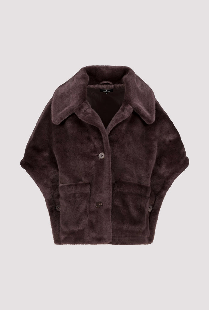 Monari Coffee Reversible Faux Fur Jacket
