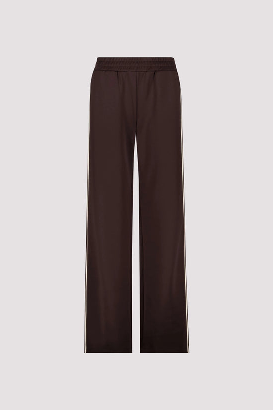 Monari Coffee Palazzo Trousers with Side Stripes