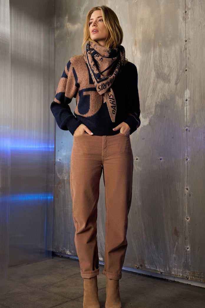 Monari Brown Barrel Cord Trousers