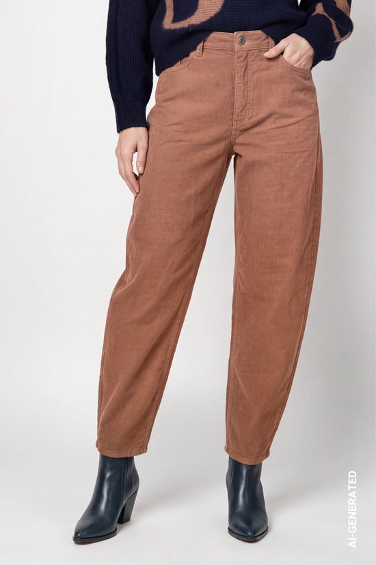 Monari Brown Barrel Cord Trousers