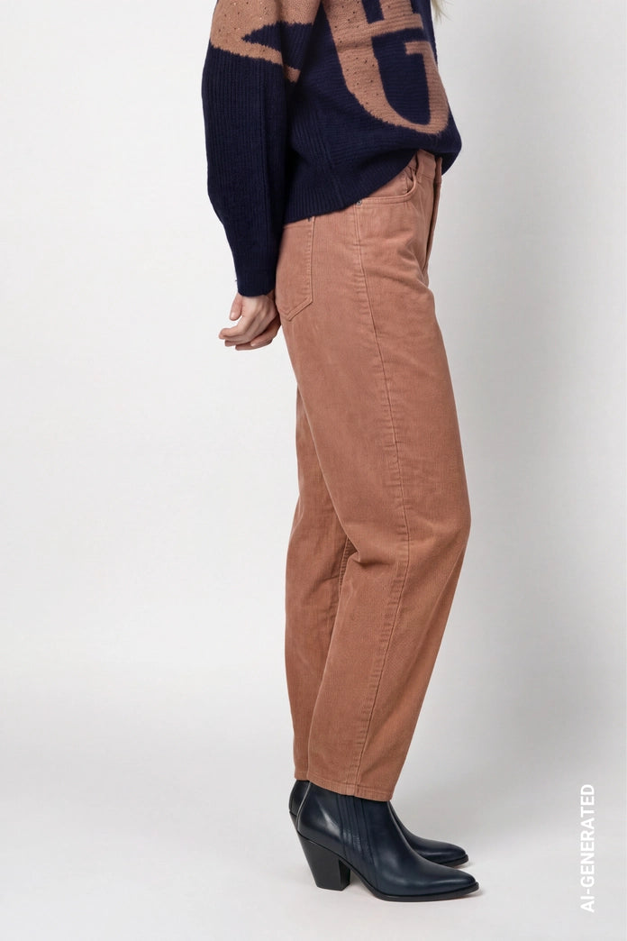 Monari Brown Barrel Cord Trousers