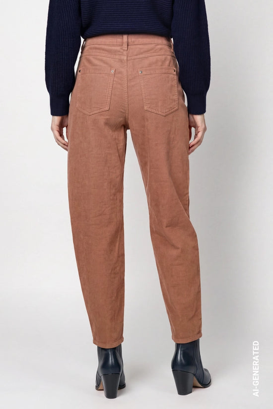 Monari Brown Barrel Cord Trousers