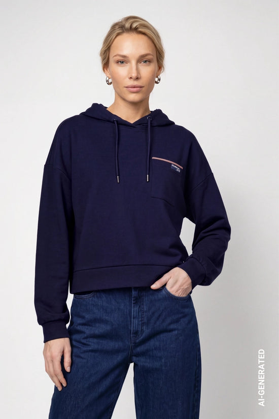 Monari Dark Blue Sweatshirt with Mini Patch