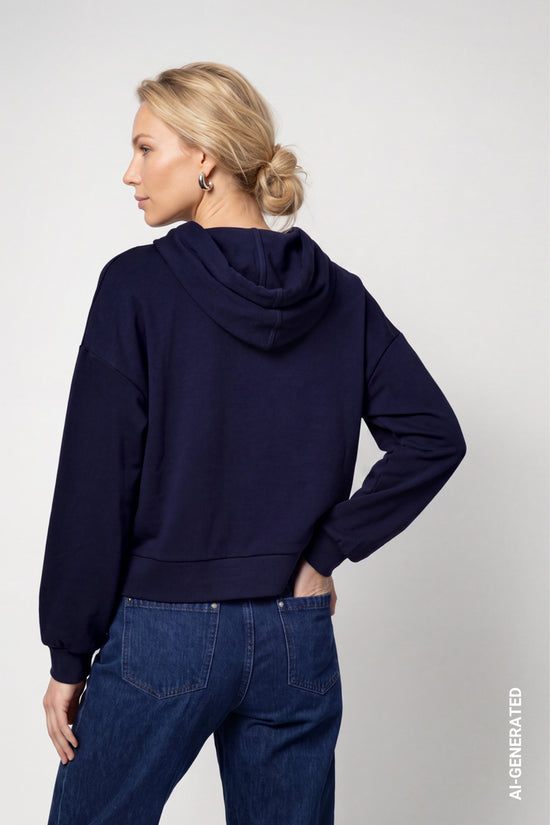 Monari Dark Blue Sweatshirt with Mini Patch