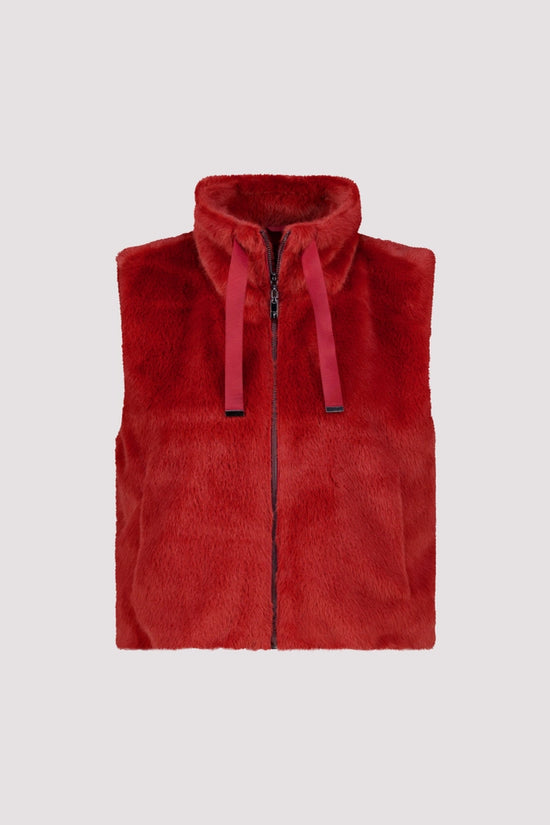 Monari Red Faux Fur Gilet