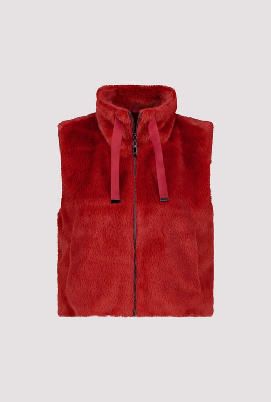 Monari Red Faux Fur Gilet