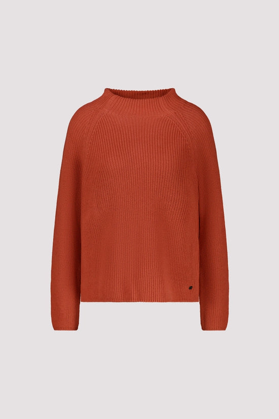 Monari Pumpkin Sweater with Stand-Up Collar