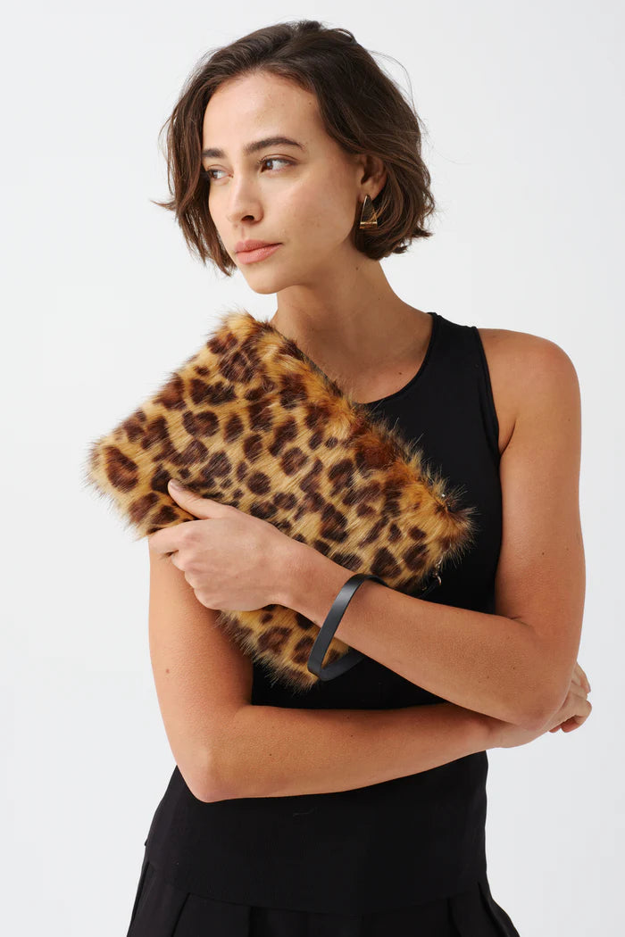Helen Moore Animal Print Clutch Bag with Wrist Strap