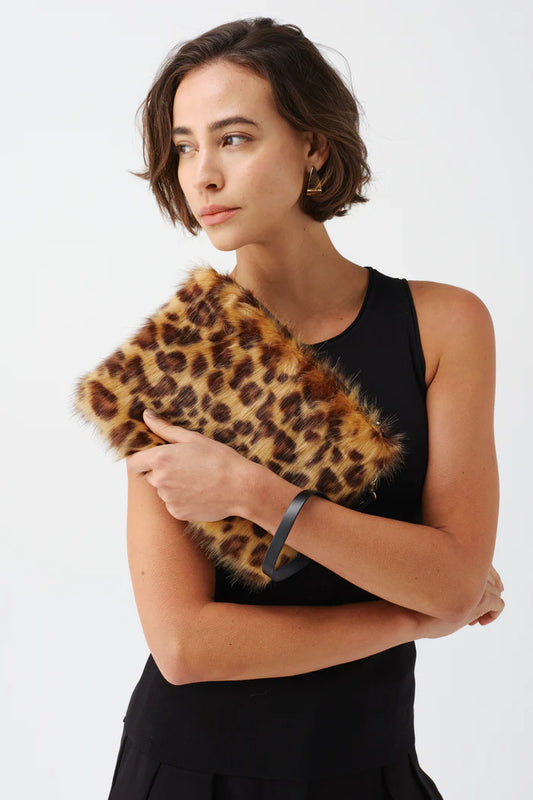 Helen Moore Animal Print Clutch Bag with Wrist Strap