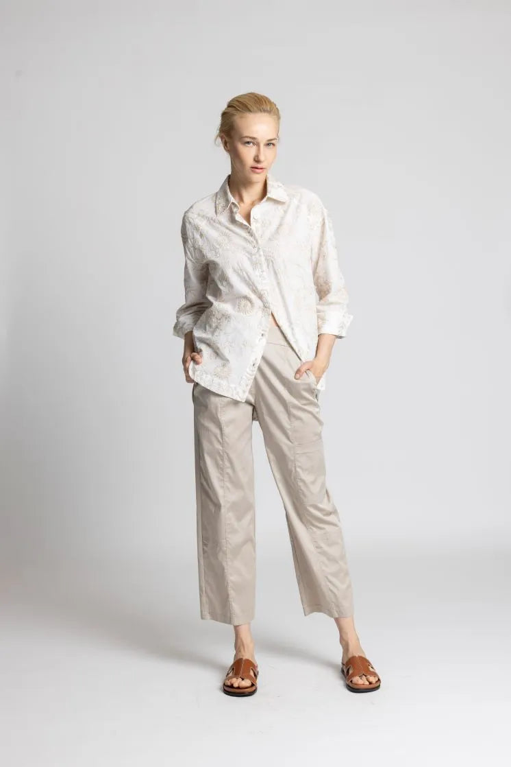 Sani Blu oversized embroidered shirt 7149