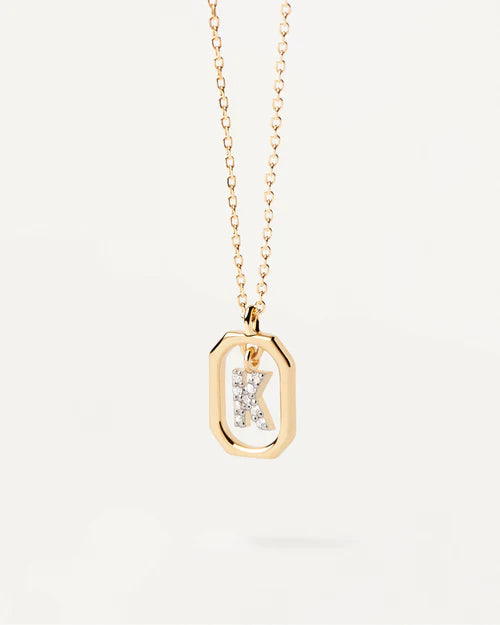 PDPaola Mini gold Letter K necklace CO02-522