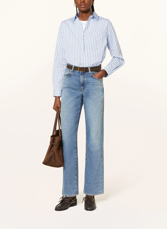 7 For All Mankind Light Denim Stovepipe Straight Leg Jeans 7U4N0120