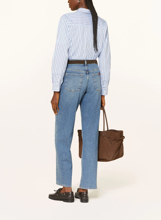 7 For All Mankind Light Denim Stovepipe Straight Leg Jeans 7U4N0120