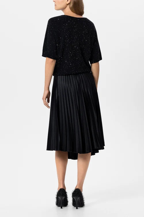Luisa Cerano Black Short-Sleeved Sequin Sweater