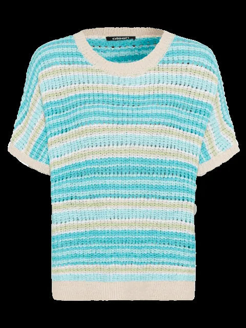 Olsen short sleeve stripe sweater 11004600
