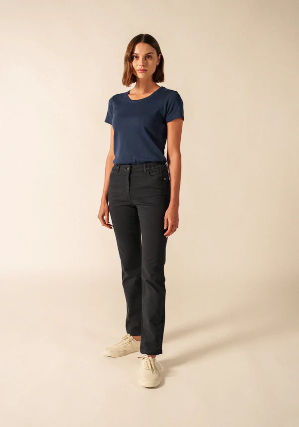 Saint James Navy Slim Leg 5 Pocket Stretch Jeans