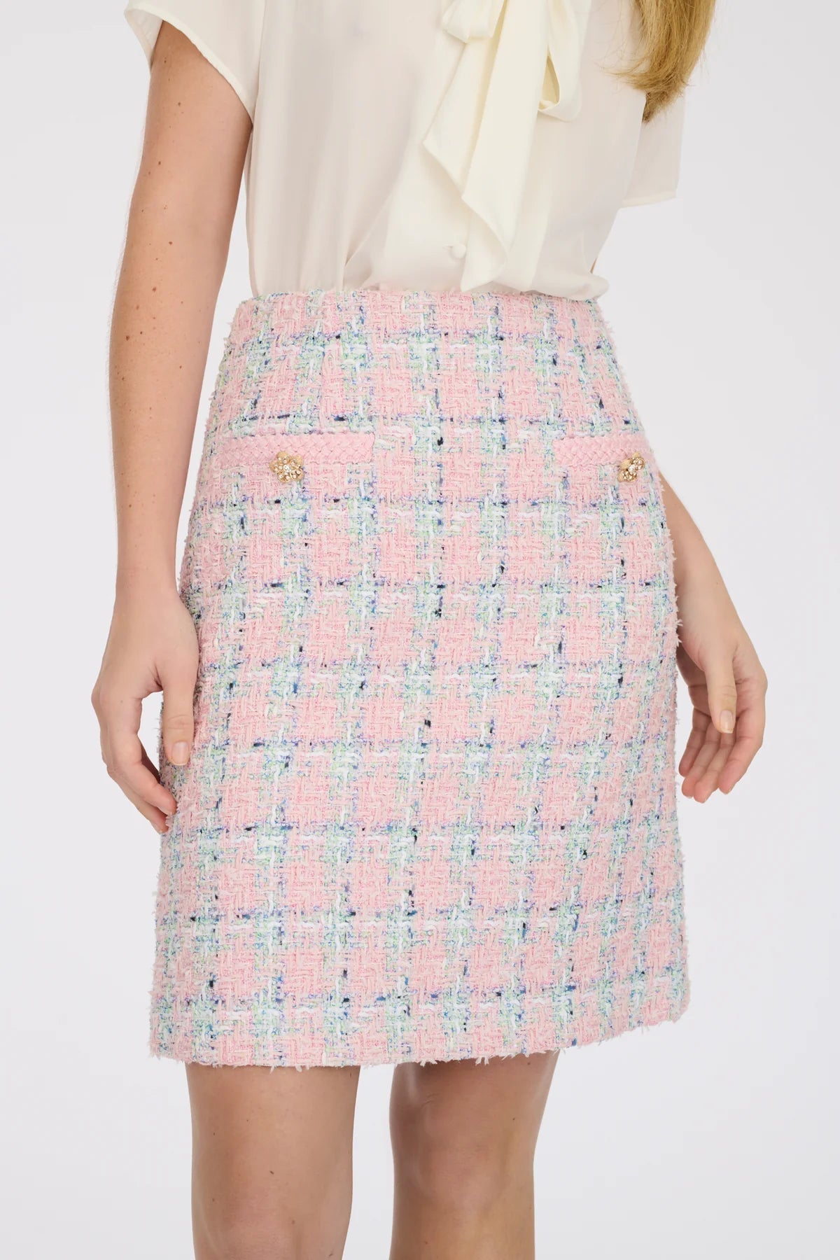 Weill checked tweed skirt
