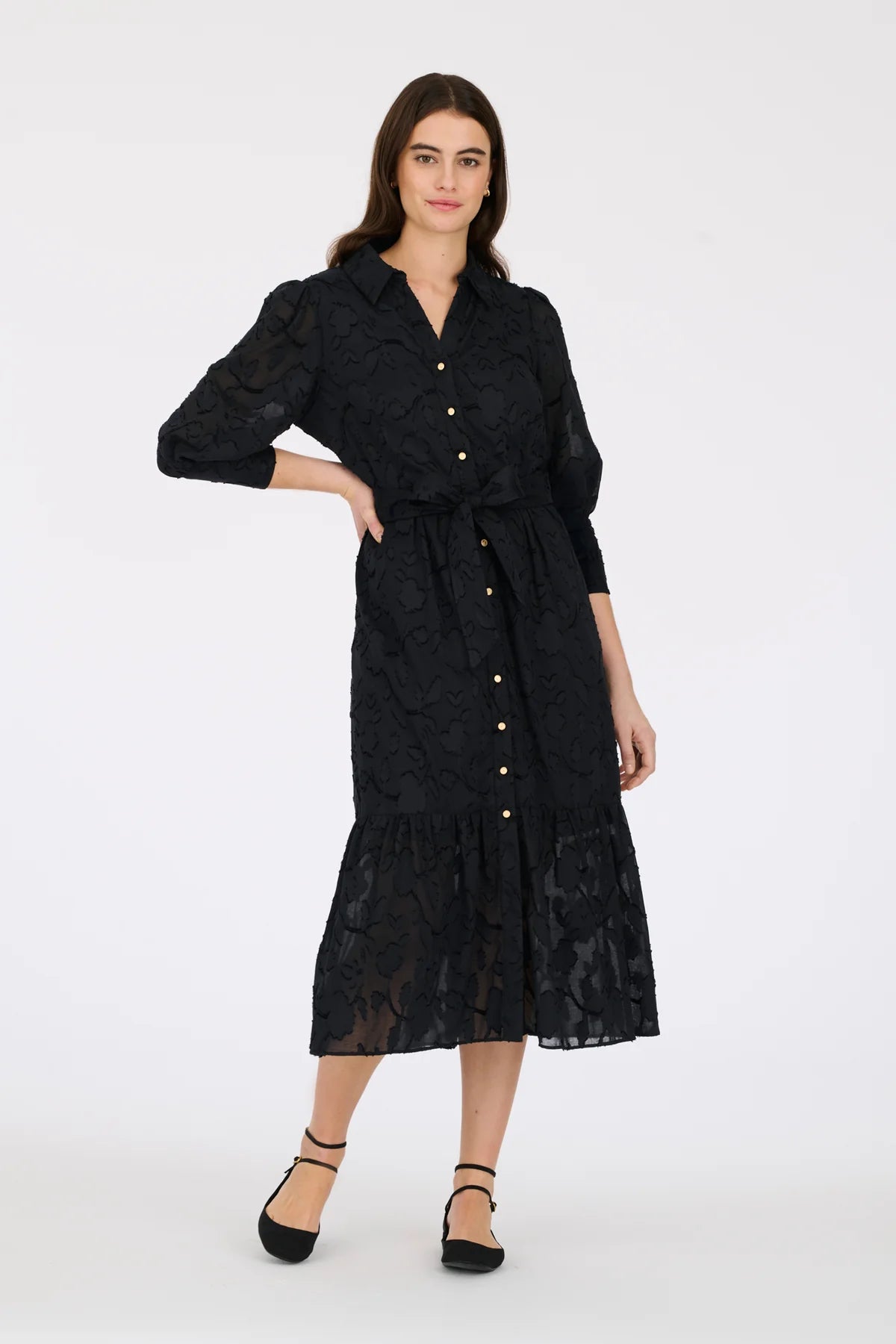 Weill long cotton jacquard dress 125102