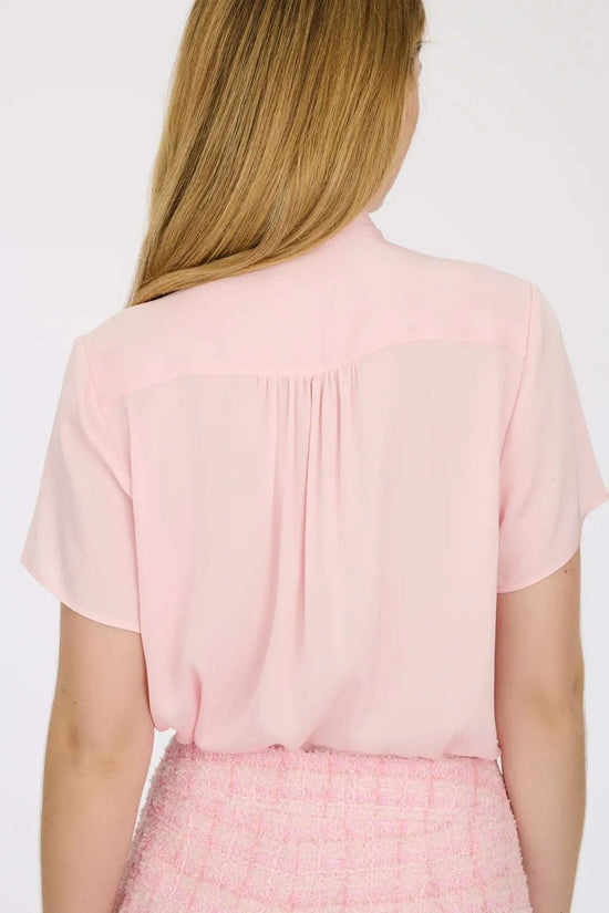 Weill pink pussycat bow blouse 127006
