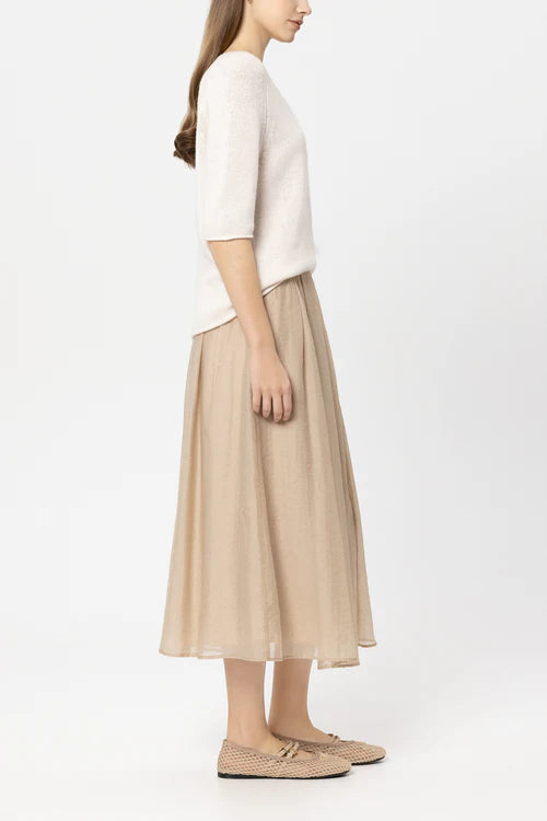 Luisa Cerano Cream Cashmere Blend Short-Sleeve Sweater 138767