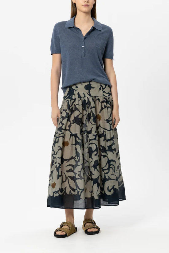 Luisa Cerano Tinted Blue Short Sleeve Polo Top