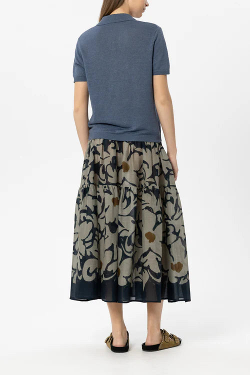 Luisa Cerano Tinted Blue Short Sleeve Polo Top
