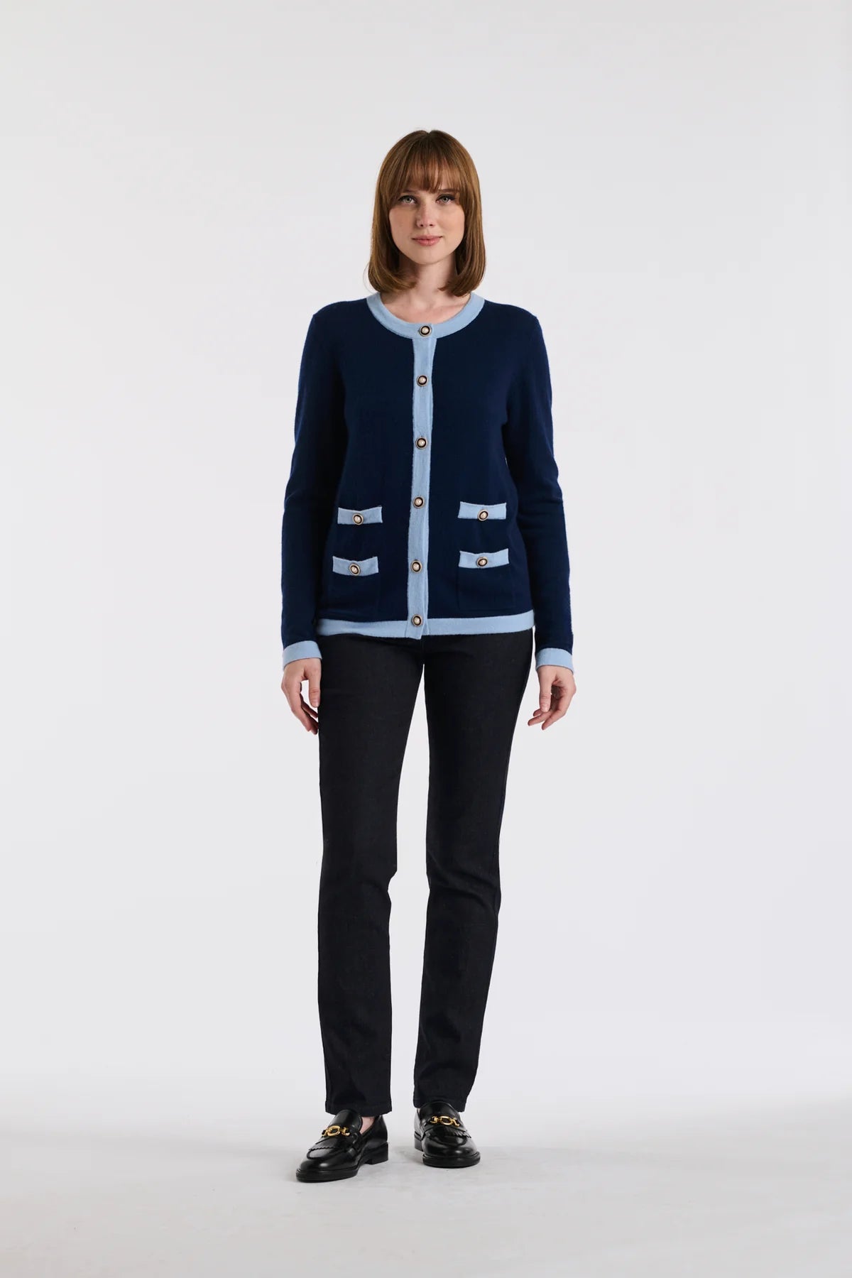 Weill two tone v neck cardigan 139019