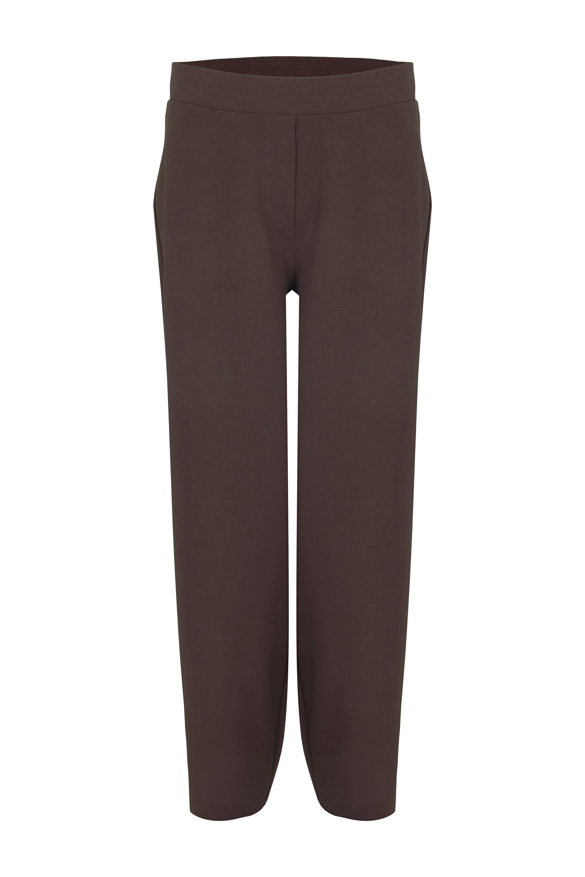 Margittes Mocha Wide Leg Pull-On Trousers with Pockets