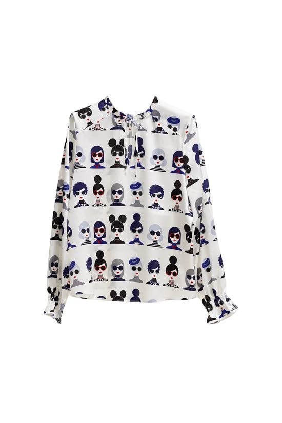Herzen's Angelegenheit lady print blouse 6153